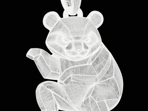 Stylized Panda Jewelry Pendant Modelo de impresión 3D