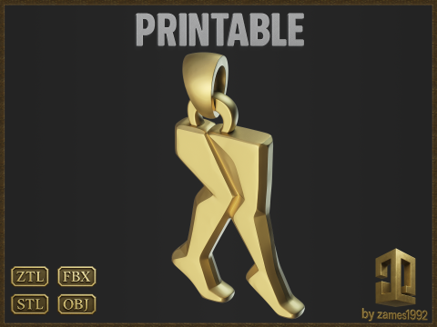 Walking Legs Jewelry Pendant 3Dプリントモデル