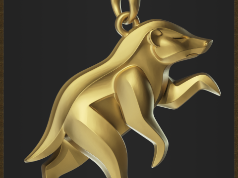 Honey Badger Minimalist Pendant Modèles 3D en vedette