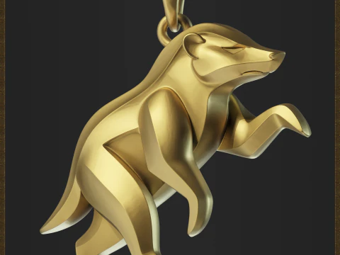 Honey Badger Minimalist Pendant 3D Print Model