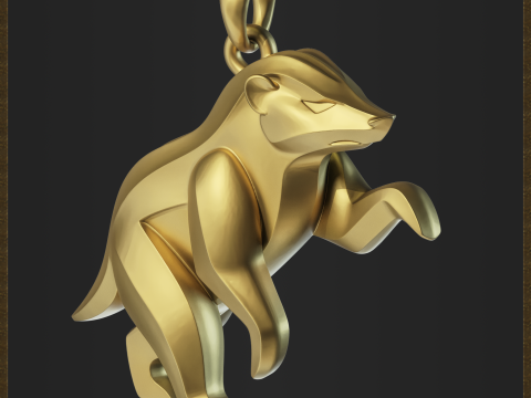 Honey Badger Minimalist Pendant Modèles 3D en vedette