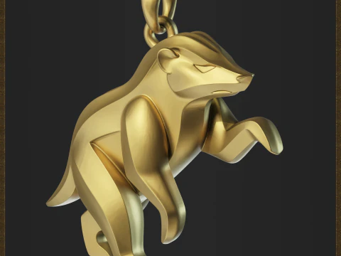 Honey Badger Minimalist Pendant 3D Print Model