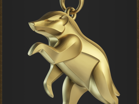 Honey Badger Minimalist Pendant Modèles 3D en vedette