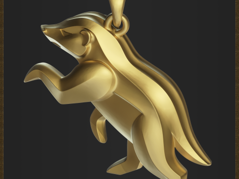 Honey Badger Minimalist Pendant Modèles 3D en vedette