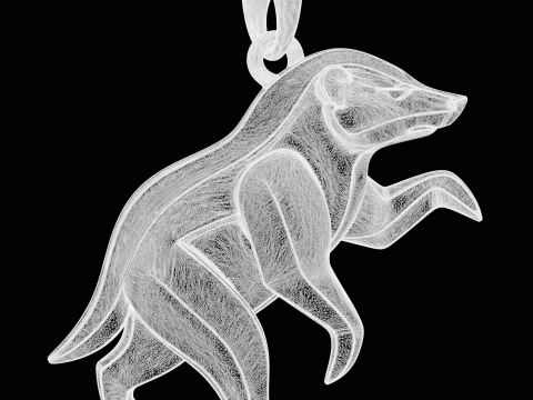 Honey Badger Minimalist Pendant Modèles 3D en vedette