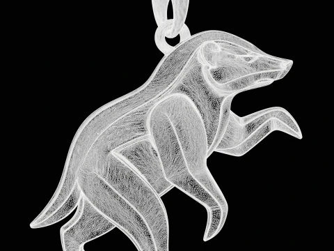 Honey Badger Minimalist Pendant 3D Print Model