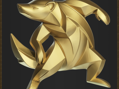 Modern Honey Badger Geometric Figure 3D प्रिंट मॉडल