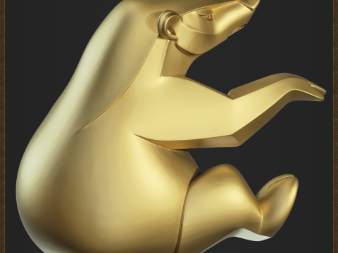 Geometric Honey Badger Figure 3D Baskı Modeli