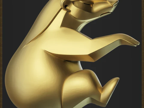 Geometric Honey Badger Figure 3D Print Model