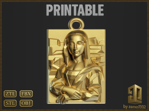 Renaissance Inspired Pendant Modello di stampa 3D