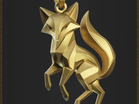 Geometric Fox Jewelry 3D Print Model