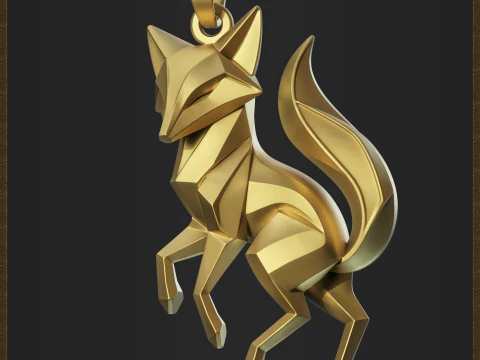 Geometric Fox Jewelry 3D Print Model