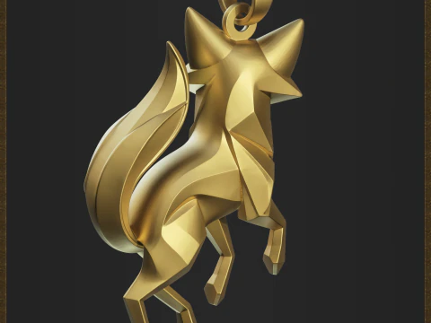 Geometric Fox Jewelry 3D Print Model