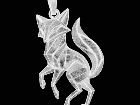 Geometric Fox Jewelry 3D Print Model