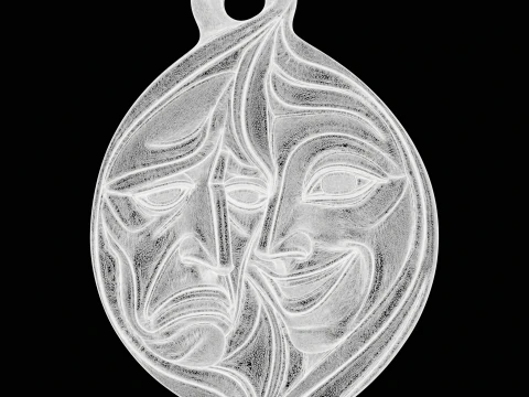 Theater Comedy and Tragedy Jewelry 3D Print Model