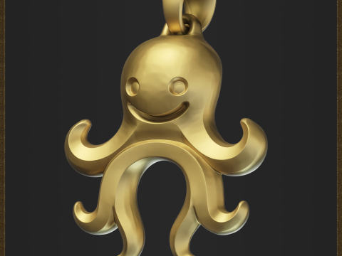 Cute Octopus Jewelry Pendant Modelo de impresión 3D