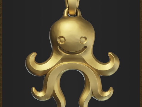 Cute Octopus Jewelry Pendant Modelo de impresión 3D
