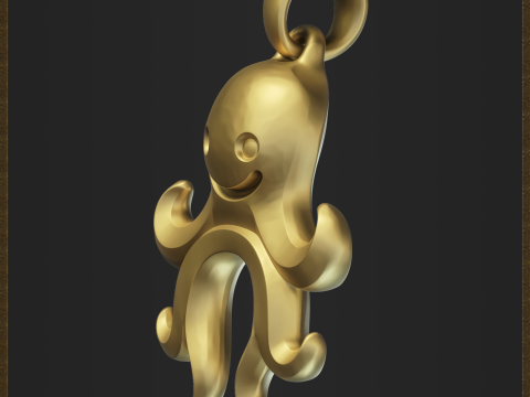 Cute Octopus Jewelry Pendant Modelo de impresión 3D