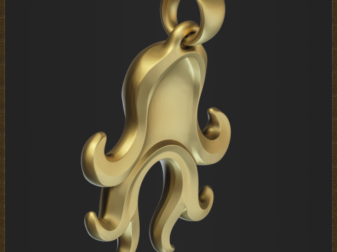 Cute Octopus Jewelry Pendant Modelo de impresión 3D
