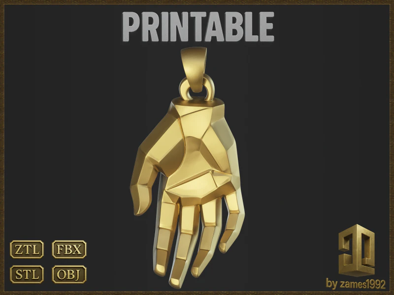 Geometric Hand Jewelry 3D Print Model .c4d .max .obj .3ds .fbx .stl .blend