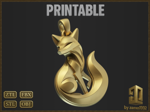 Elegant Fox Jewelry Modelo de Impressão 3D