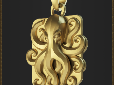 Fantasy Octopus Pendant Modèles 3D en vedette