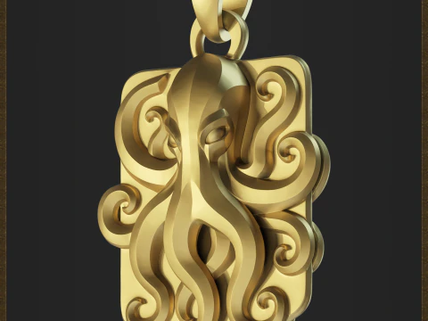 Fantasy Octopus Pendant 3D Print Model