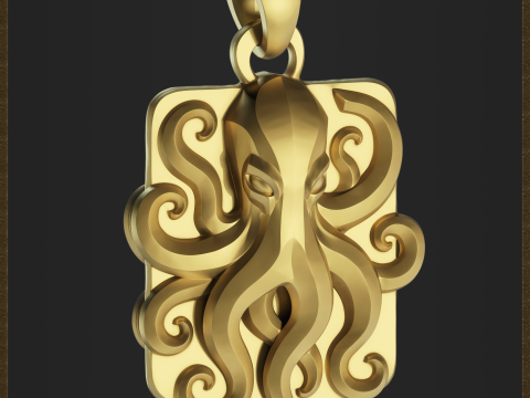 Fantasy Octopus Pendant Modèles 3D en vedette