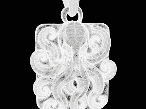 Fantasy Octopus Pendant 3D Print Model