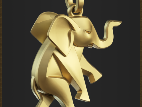 Cute Elephant Pendant 3D 프린트 모델