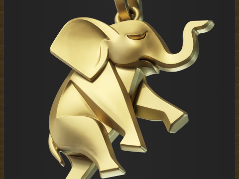 Cute Elephant Pendant 3D 프린트 모델