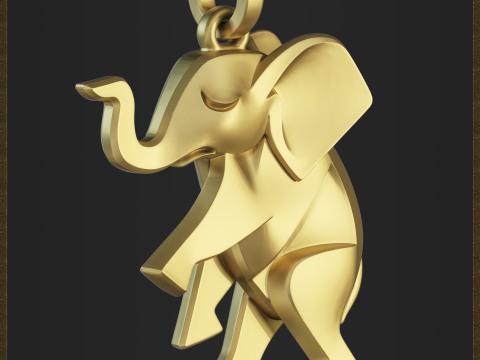Cute Elephant Pendant 3D 프린트 모델