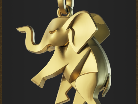 Cute Elephant Pendant 3D 프린트 모델
