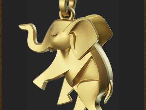 Cute Elephant Pendant 3D 프린트 모델