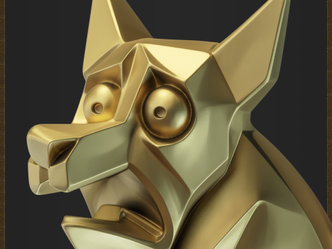 Dog Geometric Canine Charm 3D 打印模型