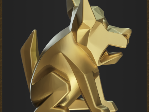 Dog Geometric Canine Charm 3D 打印模型
