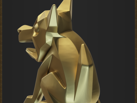 Dog Geometric Canine Charm 3D 打印模型