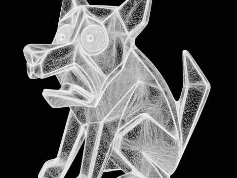Dog Geometric Canine Charm 3D 打印模型