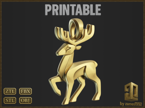Minimalist Deer Pendant Modelo de impresión 3D