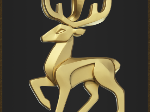 Minimalist Deer Pendant Modello di stampa 3D