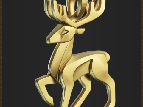Minimalist Deer Pendant Modello di stampa 3D