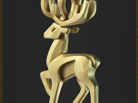 Ciondolo cervo minimalista Modello di stampa 3D