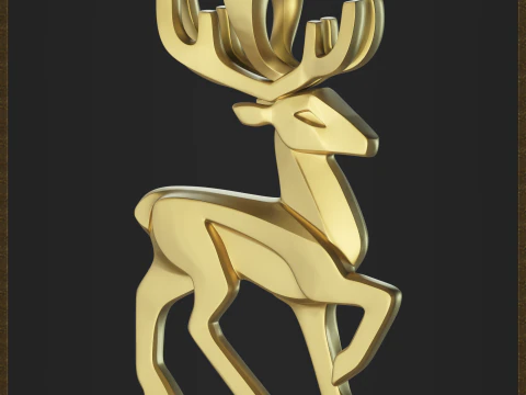 Ciondolo cervo minimalista Modello di stampa 3D