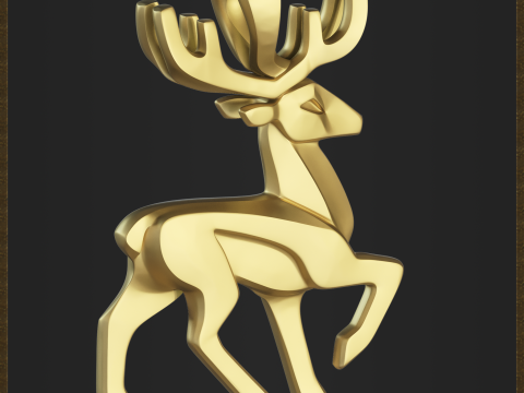 Minimalist Deer Pendant Modello di stampa 3D