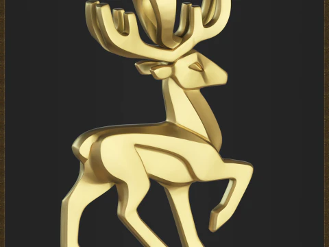 Ciondolo cervo minimalista Modello di stampa 3D