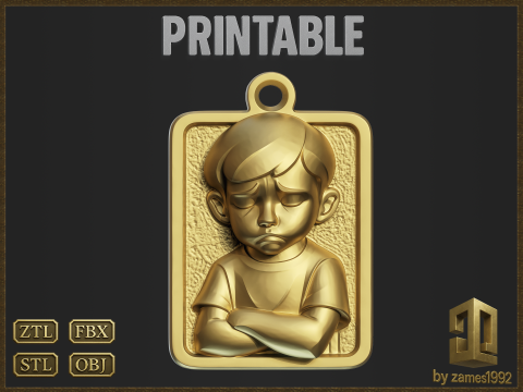 Sad Child Pendant Modelo de impresión 3D
