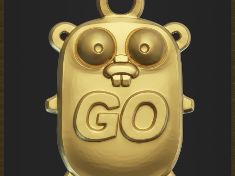 Go Programming Mascot Pendant Modèles 3D en vedette