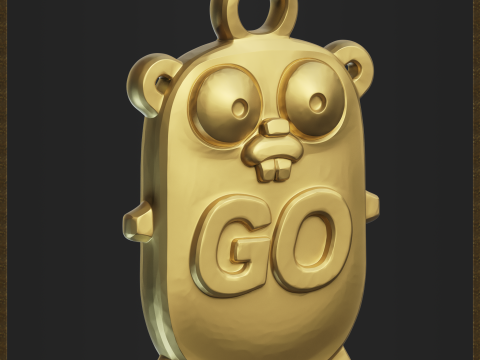 Go Programming Mascot Pendant Modèles 3D en vedette