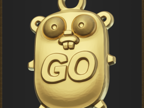 Go Programming Mascot Pendant Modèles 3D en vedette