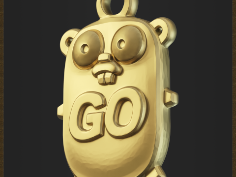 Go Programming Mascot Pendant Modèles 3D en vedette